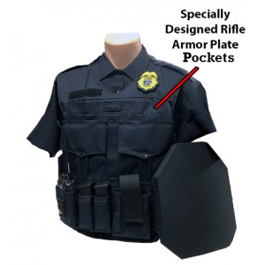 The Defender Custom Load Bearing Vest W/ Rifle Plate Pockets and Sewn-on Pouches